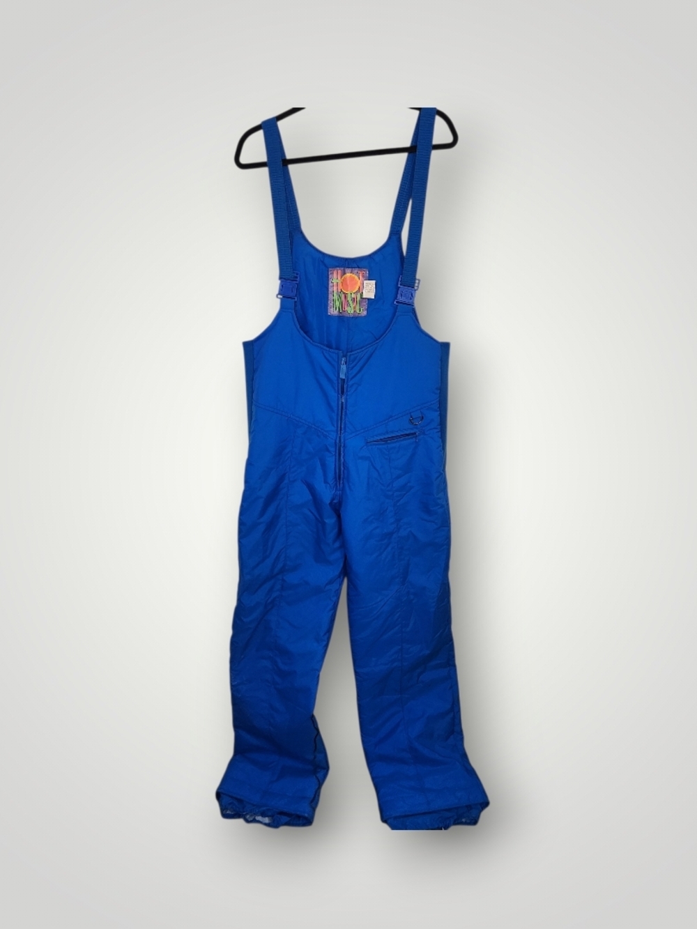 Hot Music Vintage Ski Bib Bright royal blue bib ski overalls Men's 38